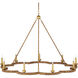 Savoie 9 Light 43 inch Natural/Contemporary Gold Leaf Chandelier Ceiling Light, Suzanne Duin Collection
