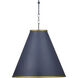 Pierrepont 1 Light 22 inch Hiroshi Dark Blue and Contemporary Gold Leaf Pendant Ceiling Light, Large