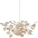 Lunaria 4 Light 31 inch Contemporary Silver Leaf Chandelier Ceiling Light, Small