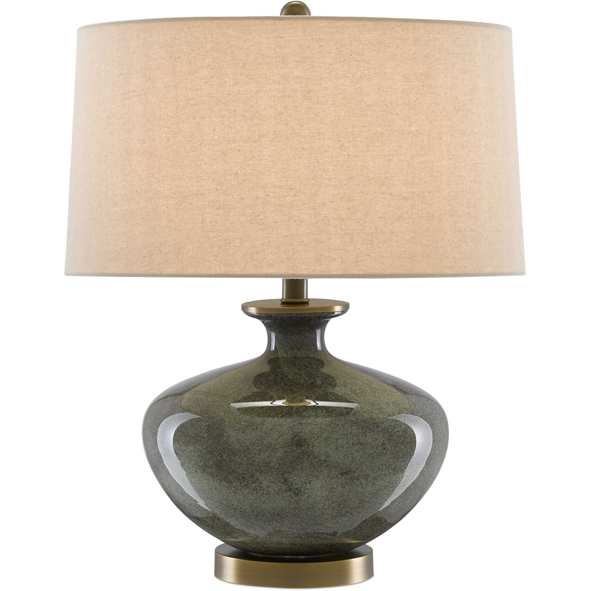Greenlea 21.25 inch 150 watt Dark Gray/Moss Green/Antique Brass Table Lamp Portable Light