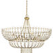 Magnum Opus 12 Light 56 inch Brass and White Chandelier Ceiling Light, Large