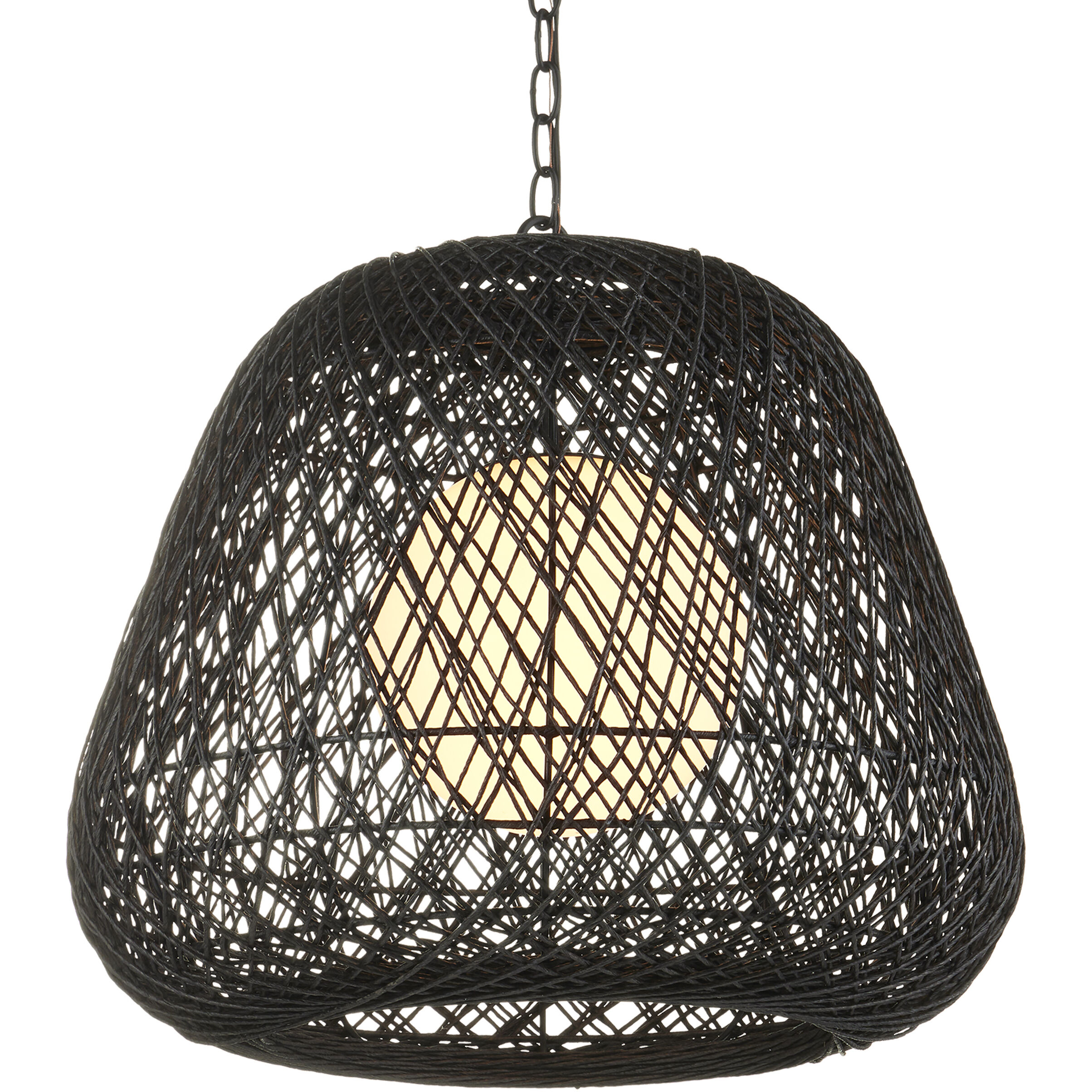Osbert 1 Light 21.75 inch Black/Satin Black/White Pendant Ceiling Light