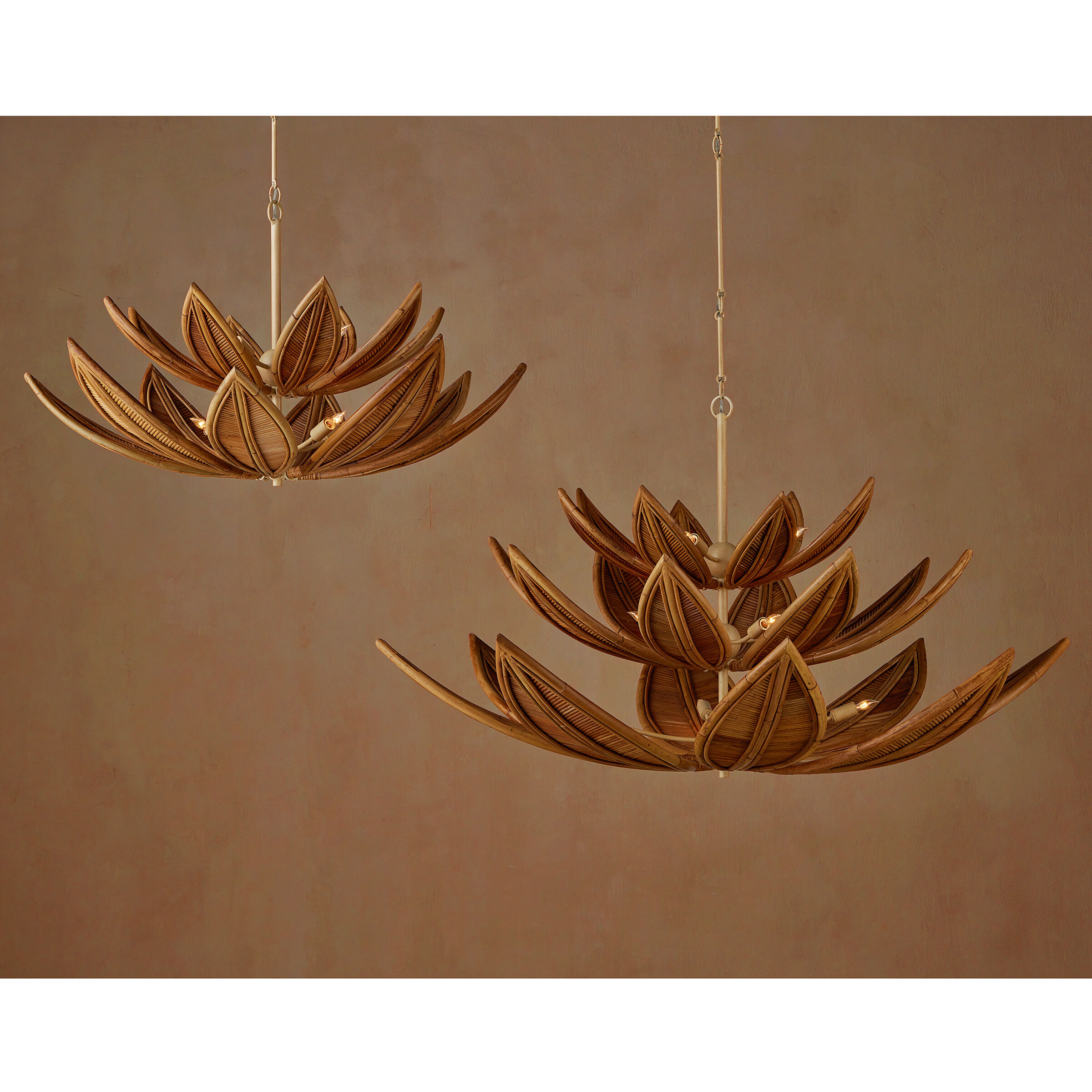 Cubana 8 Light 40.25 inch Natural/Coco Cream Two-Tier Chandelier Ceiling Light