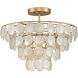 Bon Vivant 1 Light 20 inch Natural and Gold Semi-Flush Mount Ceiling Light, Small
