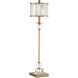 Parfait 33 inch 75 watt Clear/Antique Brass Table Lamp Portable Light