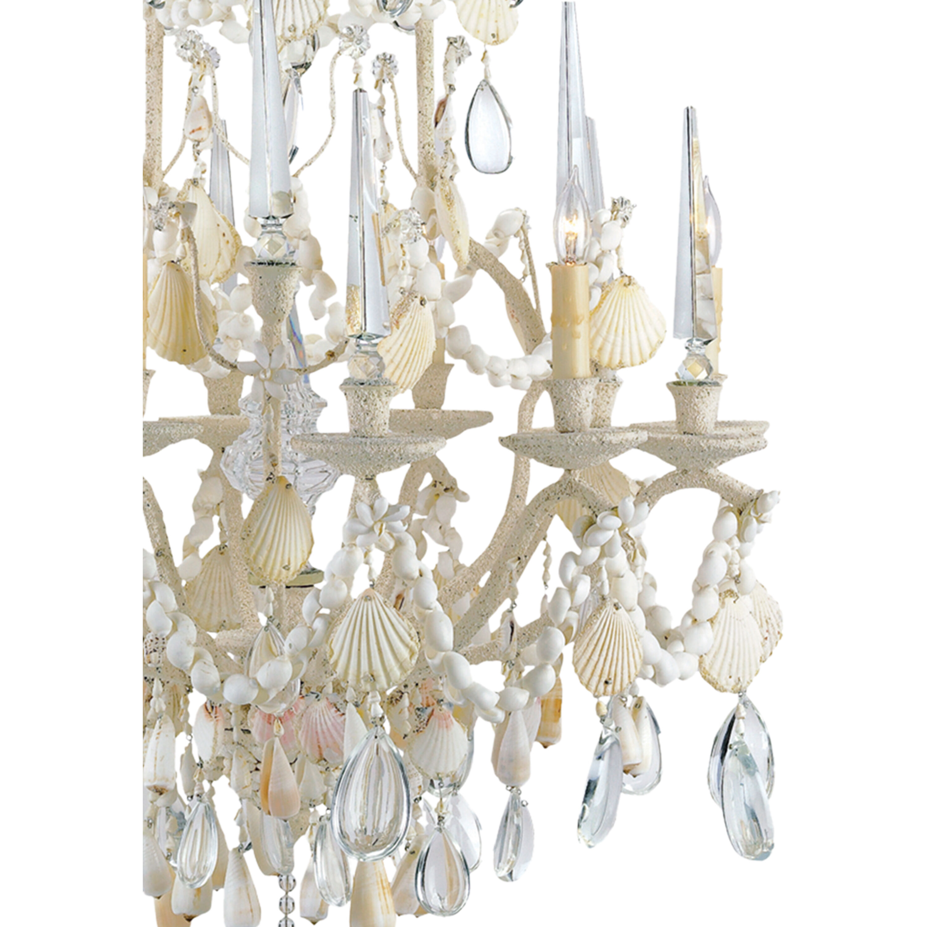 Buttermere 6 Light 28 inch Natural/Crushed Shell Chandelier Ceiling Light