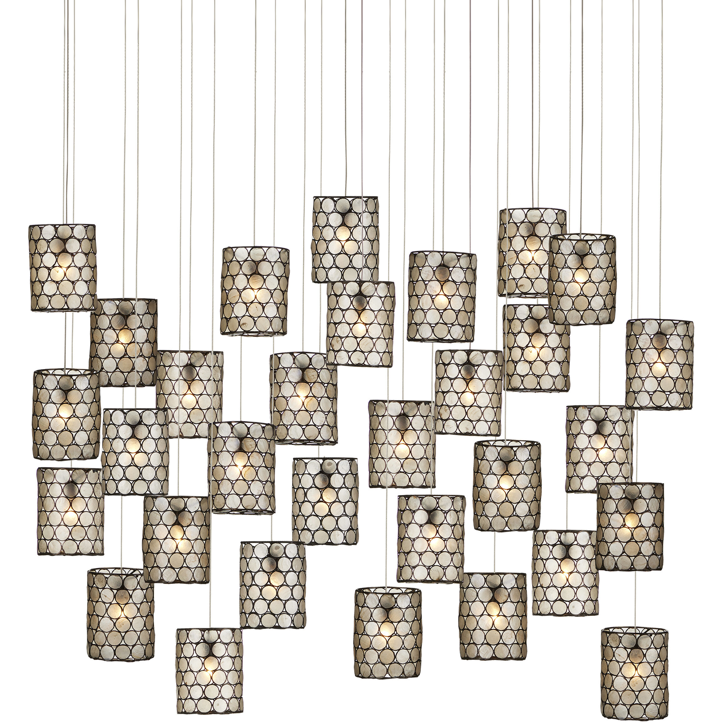 Regatta 30 Light 54 inch Cupertino and Silver Multi-Drop Pendant Ceiling Light