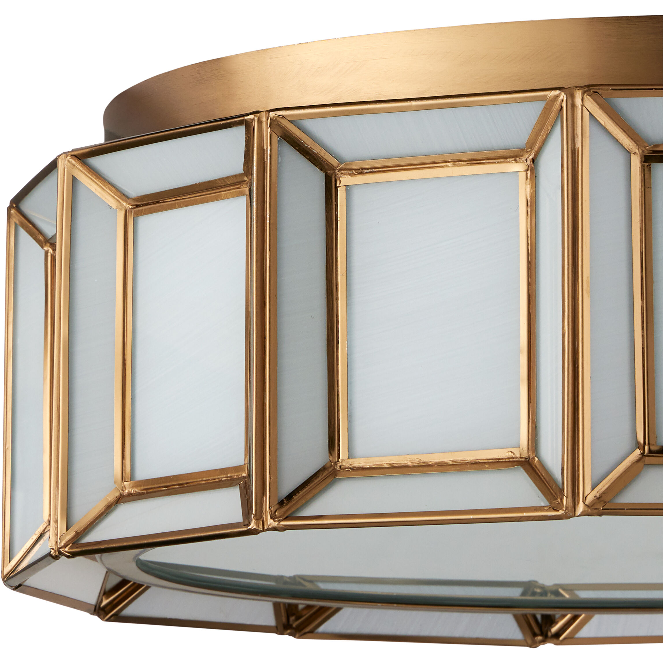 Daze LED 18.5 inch Antique Brass/White Flush Mount Ceiling Light