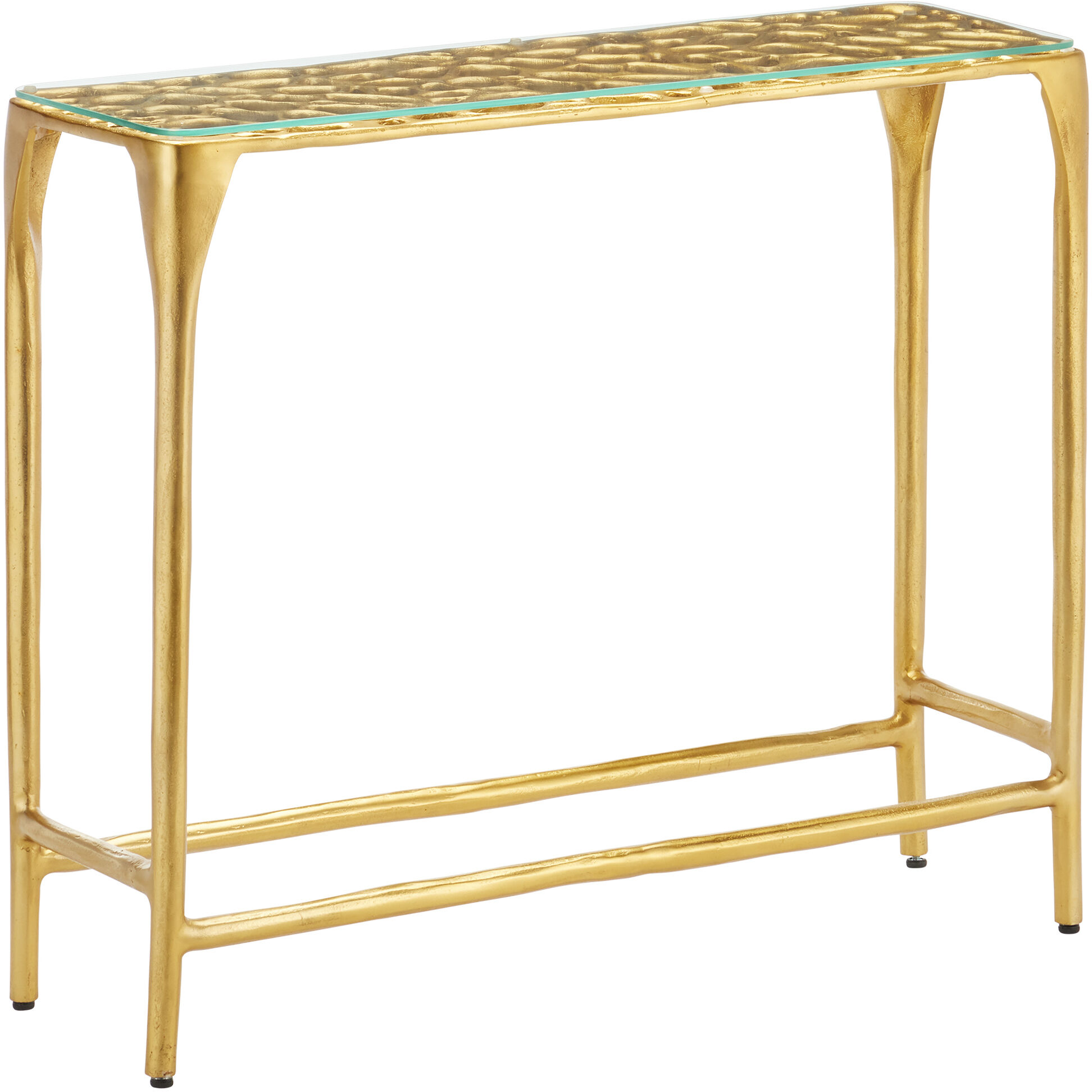 Honeycomb 36 X 11.75 inch Gold/Clear Console Table