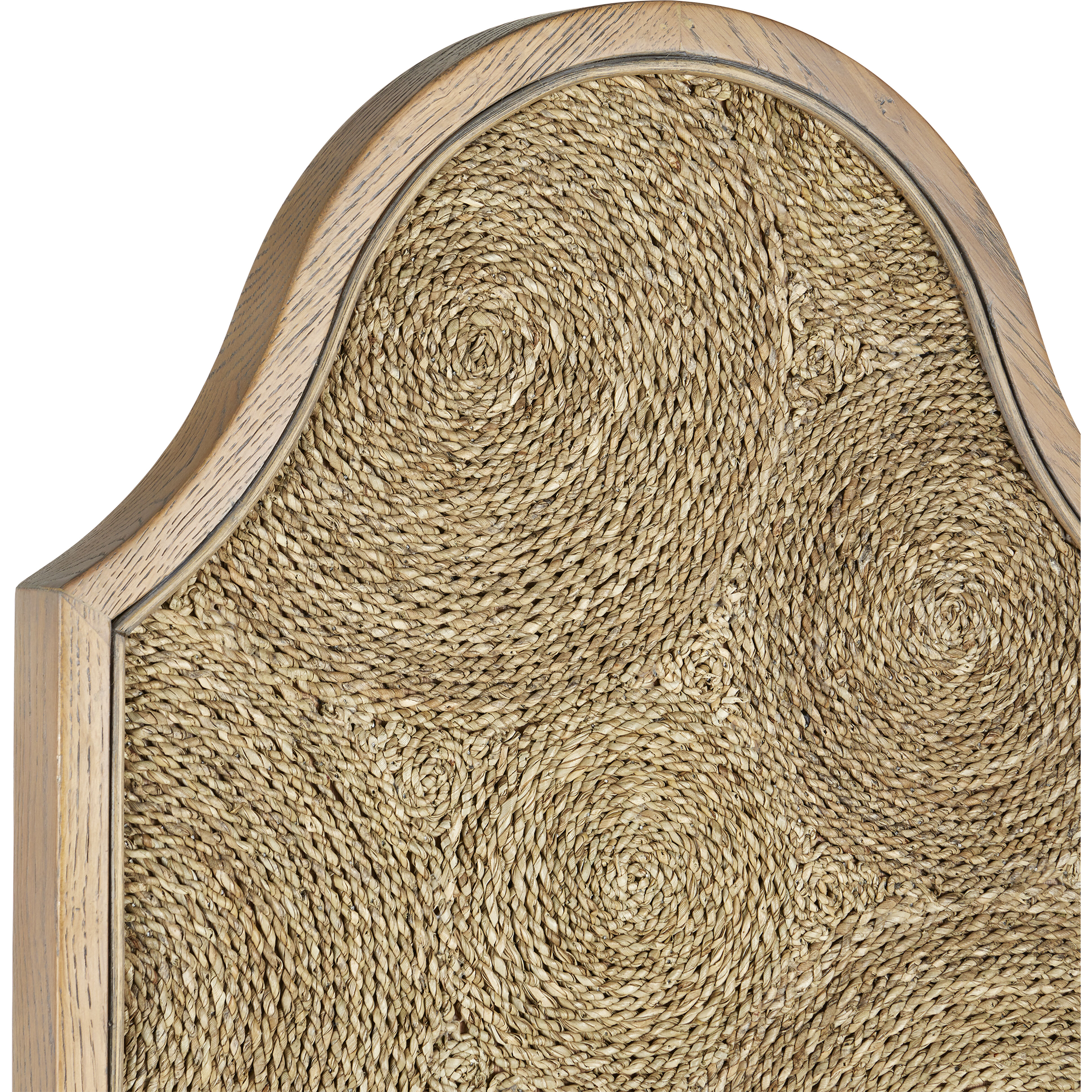 Sisal 76.25 inch Natural and Weathered Oak Screen, Marjorie Skouras Collection