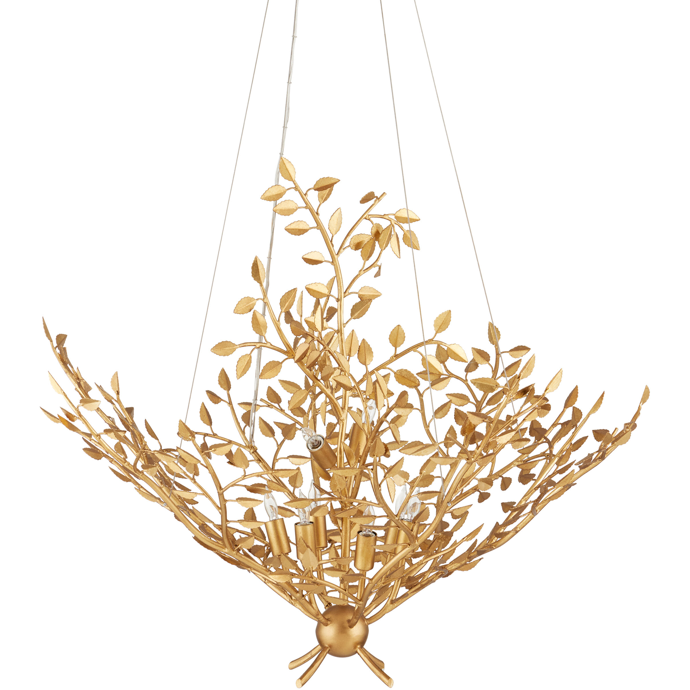 Huckleberry 8 Light 38 inch Contemporary Gold Leaf Chandelier Ceiling Light