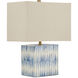 Nadene 17.5 inch 75 watt Blue and White and Brushed Brass Table Lamp Portable Light