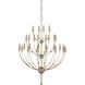 Paradox 28 Light 42 inch Silver Granello/Gold Leaf Chandelier Ceiling Light