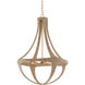 Ibiza 4 Light 28 inch Natural/Dark Contemporary Gold Leaf Chandelier Ceiling Light