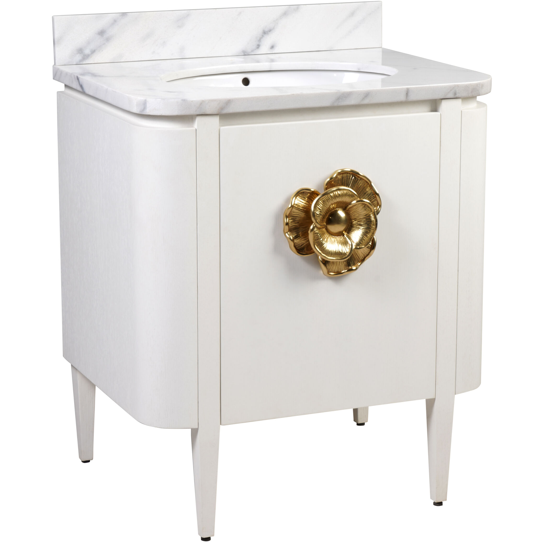 Briallen 30 X 34.25 inch Cerused White/Natural/White/Polished Brass Vanity with Undermount Sink