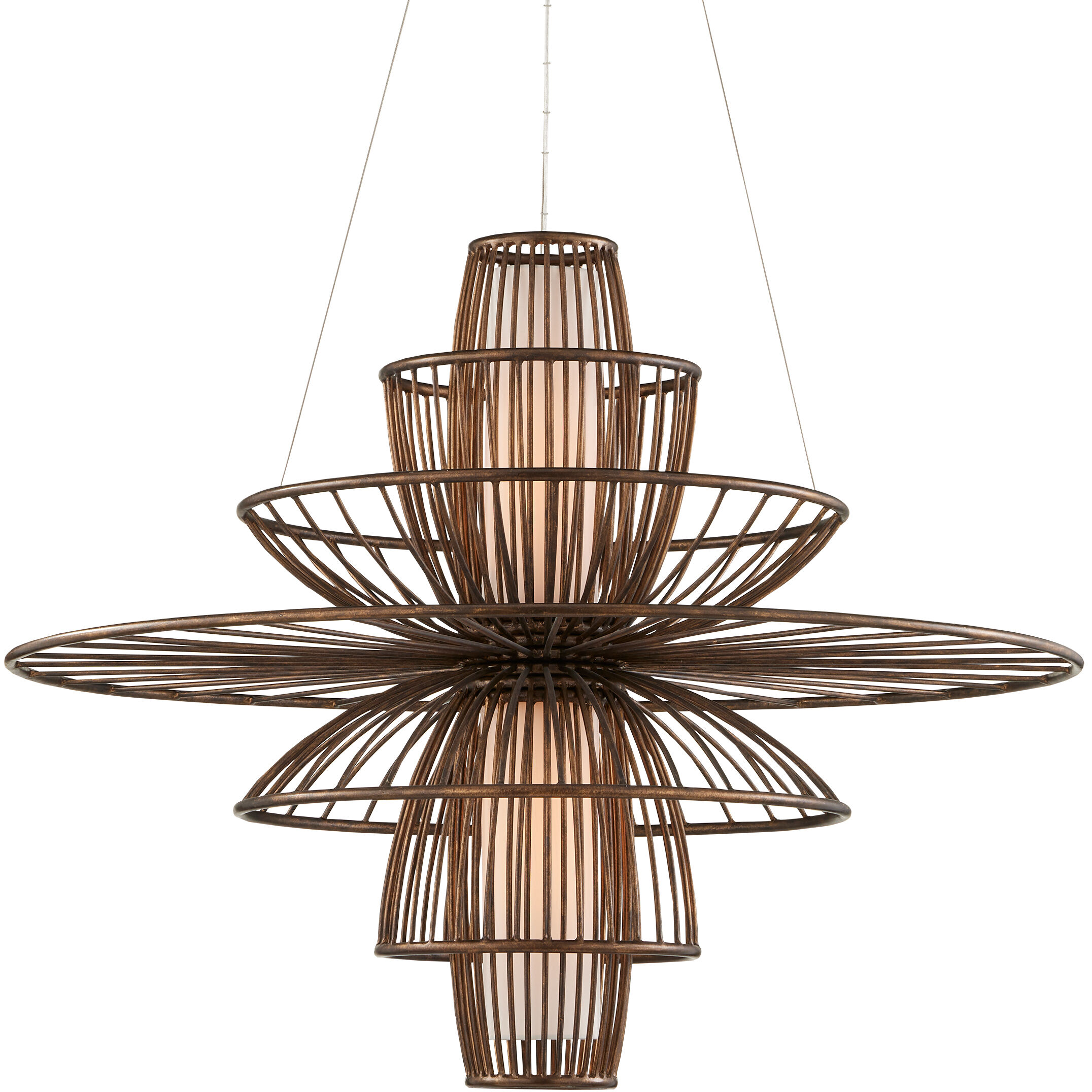 Benjiro 2 Light 42 inch Cupertino and Off-White Chandelier Ceiling Light