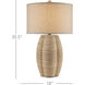 Karnak 30.5 inch Satin Black/Natural Abaca Rope Table Lamp Portable Light