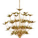 Midsummer 9 Light 39 inch Contemporary Gold Leaf/Contemporary Gold/Green Chandelier Ceiling Light