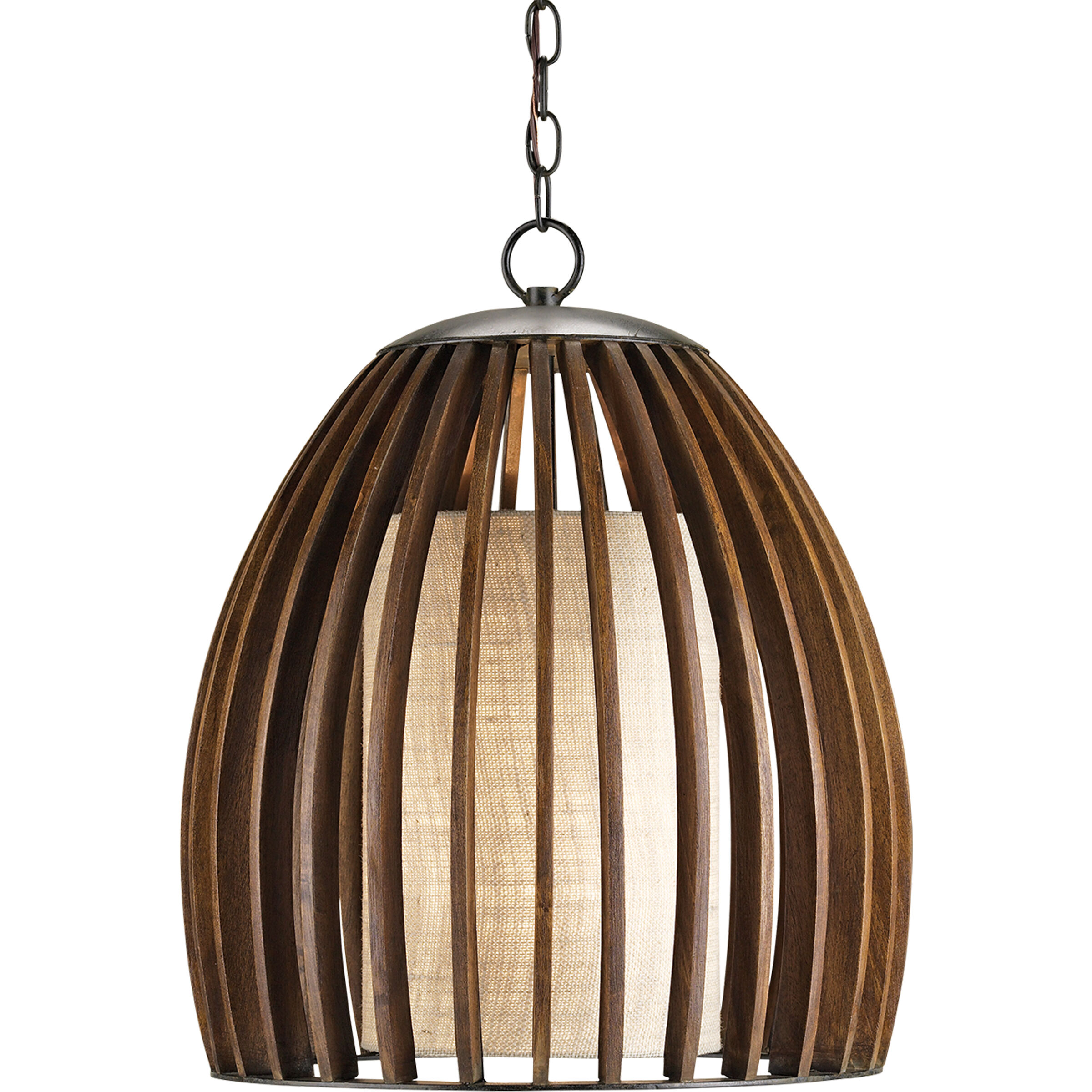 Carling 1 Light 17 inch Old Iron/Polished Fruitwood Pendant Ceiling Light
