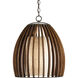 Carling 1 Light 17 inch Old Iron/Polished Fruitwood Pendant Ceiling Light