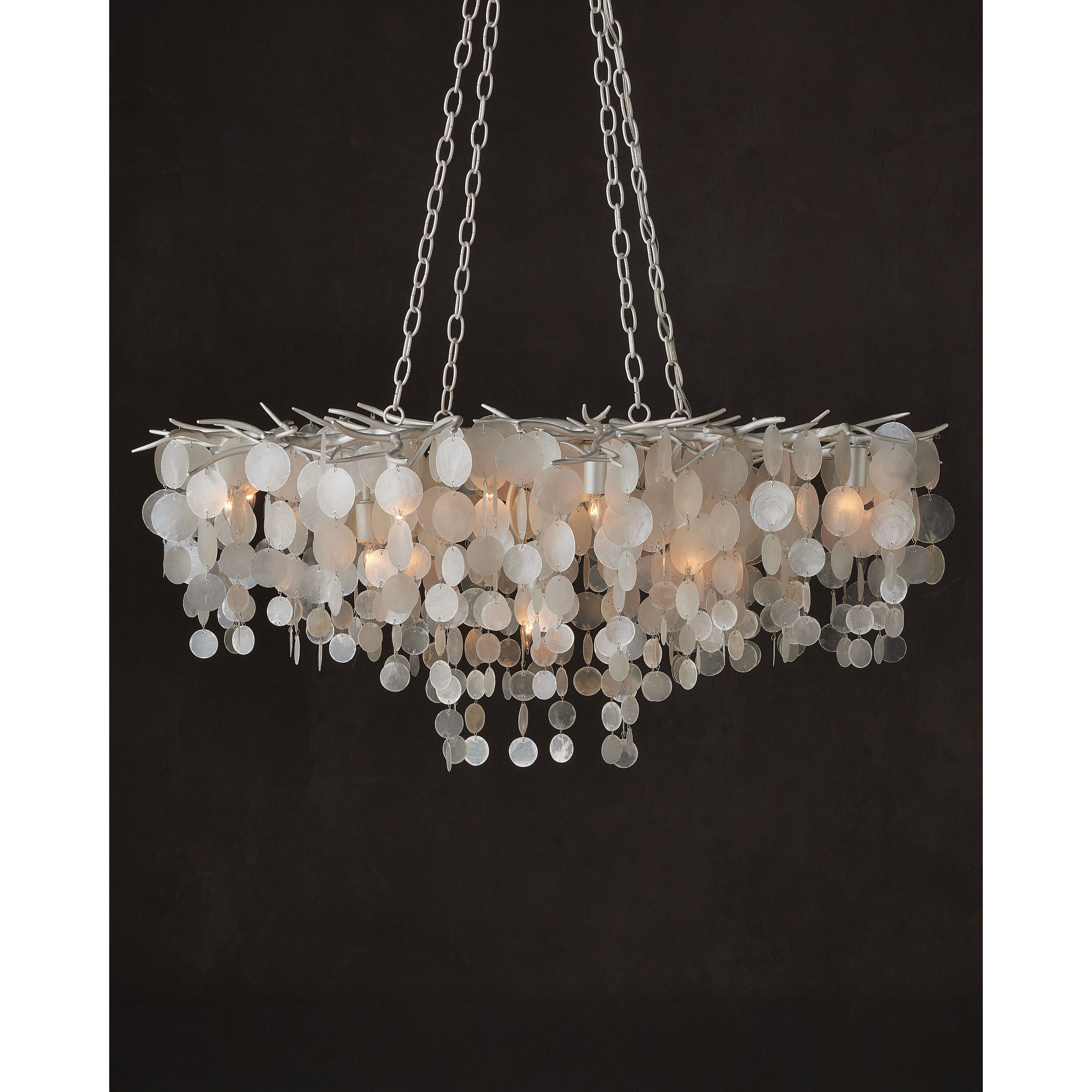 Lusso 16 Light 43.5 inch Natural/Pearlized White Chandelier Ceiling Light