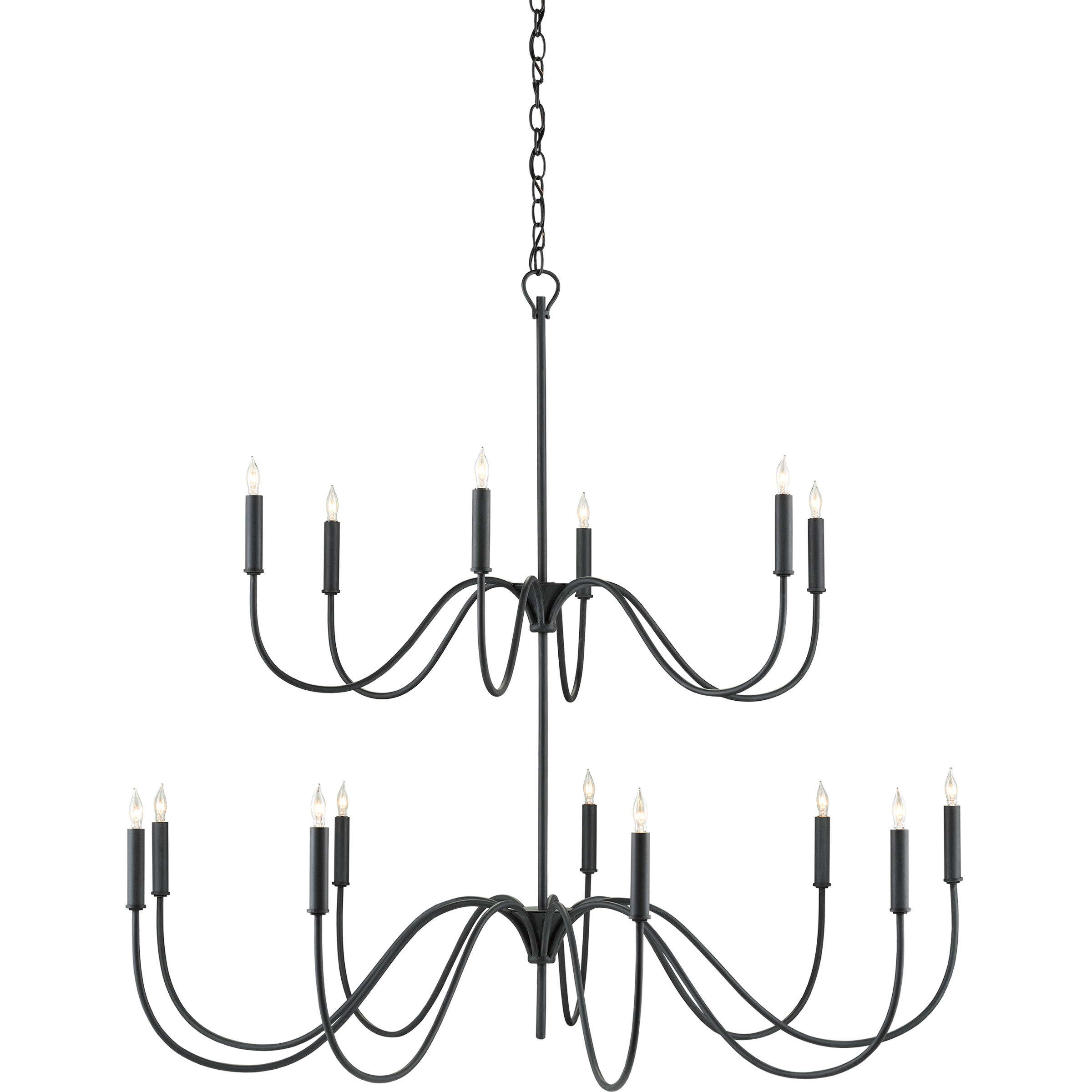 Tirrell 15 Light 45 inch Antique Black Chandelier Ceiling Light, Medium