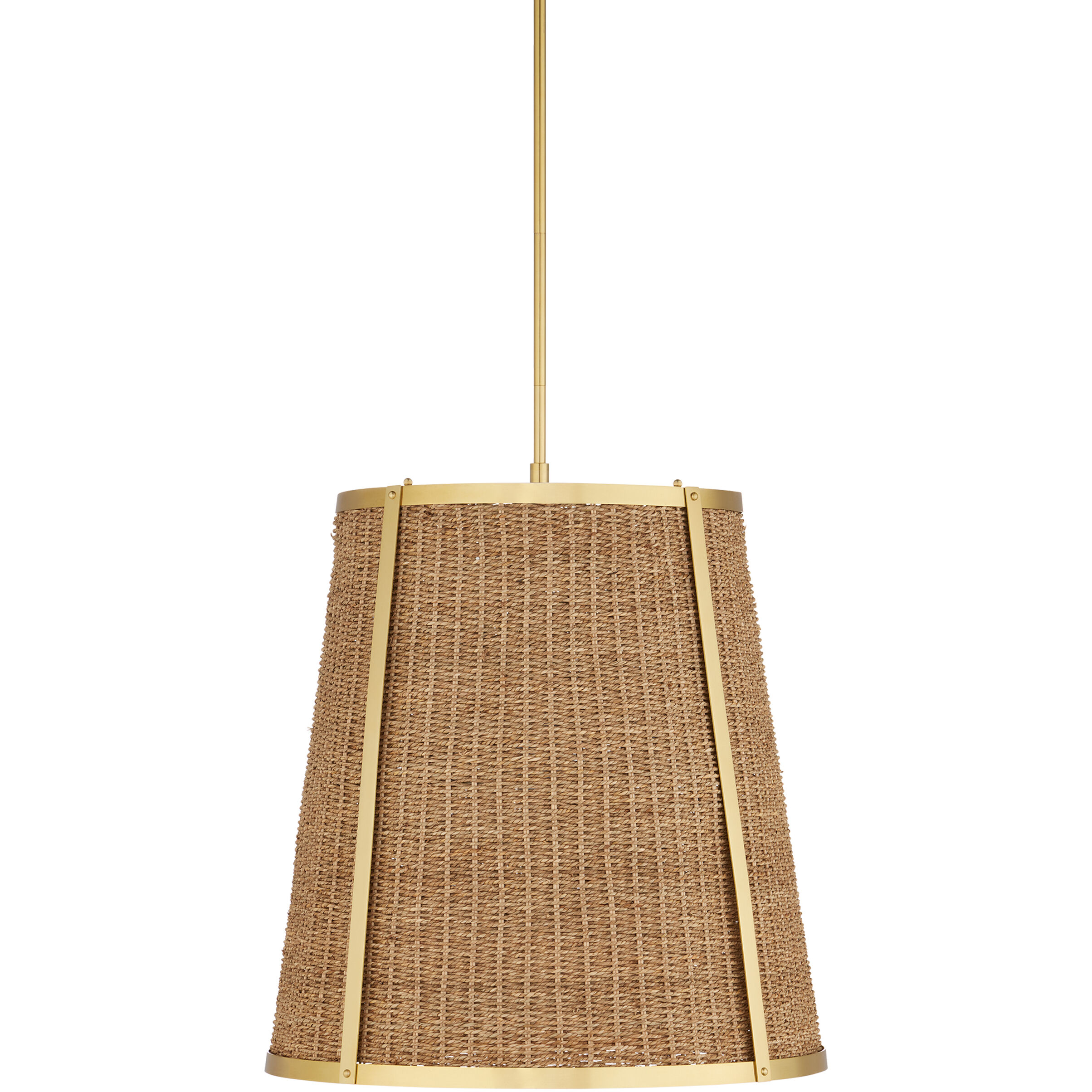 Deauville 1 Light 22 inch Natural/Polished Brass Pendant Ceiling Light, Suzanne Duin Collection