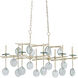 Sethos 8 Light 42 inch Silver Granello Chandelier Ceiling Light, Rectangular