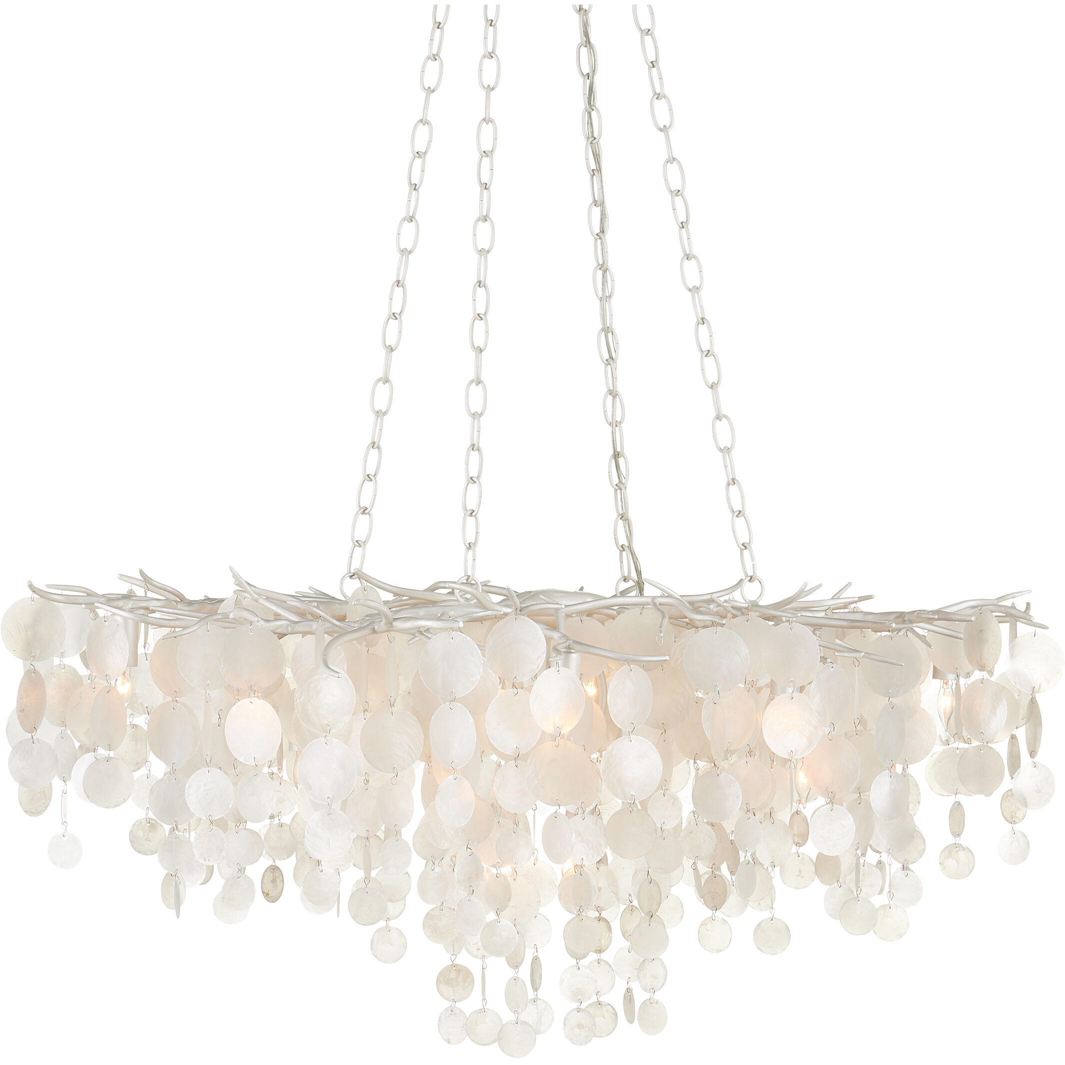 Lusso 16 Light 43.5 inch Natural/Pearlized White Chandelier Ceiling Light
