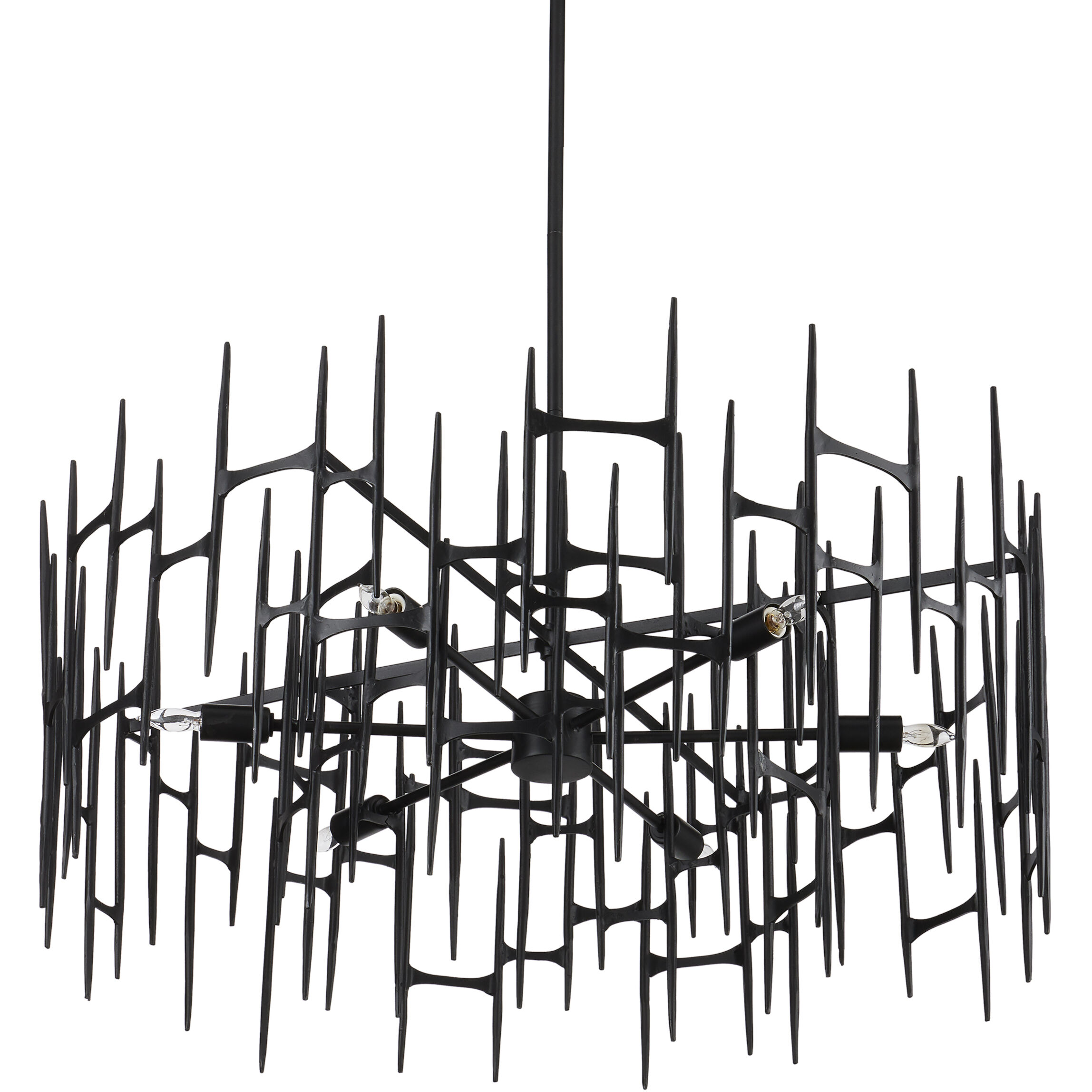 Attingham 6 Light 31.25 inch Satin Black Chandelier Ceiling Light