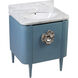 Briallen 30 X 34.25 inch Lacquered Blue Linen/Natural/White/Polished Nickel Vanity with Undermount Sink