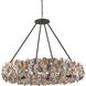 Oyster Circle 8 Light 38 inch Textured Bronze/Natural Chandelier Ceiling Light