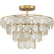 Bon Vivant 1 Light 20 inch Natural and Gold Semi-Flush Mount Ceiling Light, Small