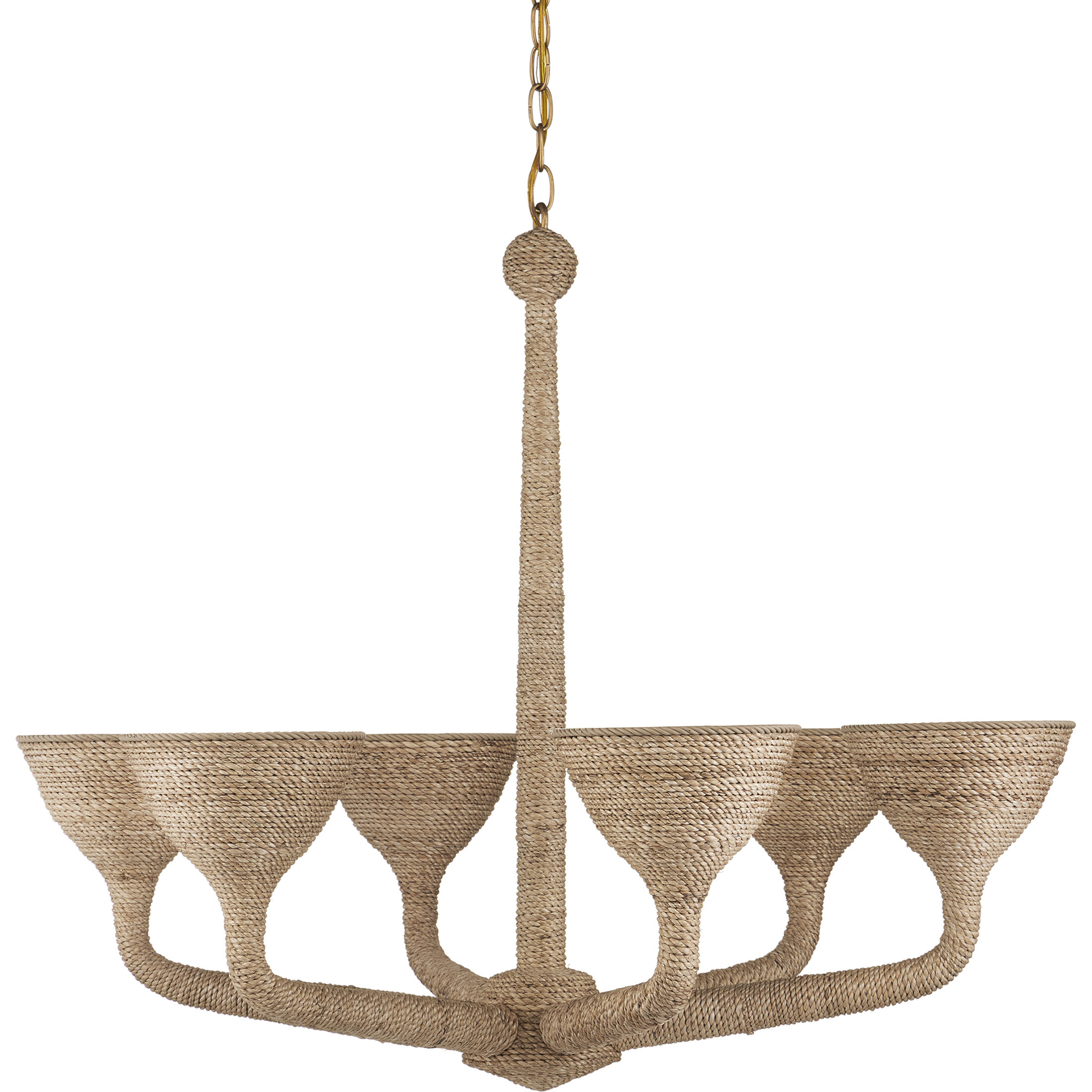 Marbella 6 Light 34.25 inch Natural/Contemporary Gold/Sugar White Chandelier Ceiling Light