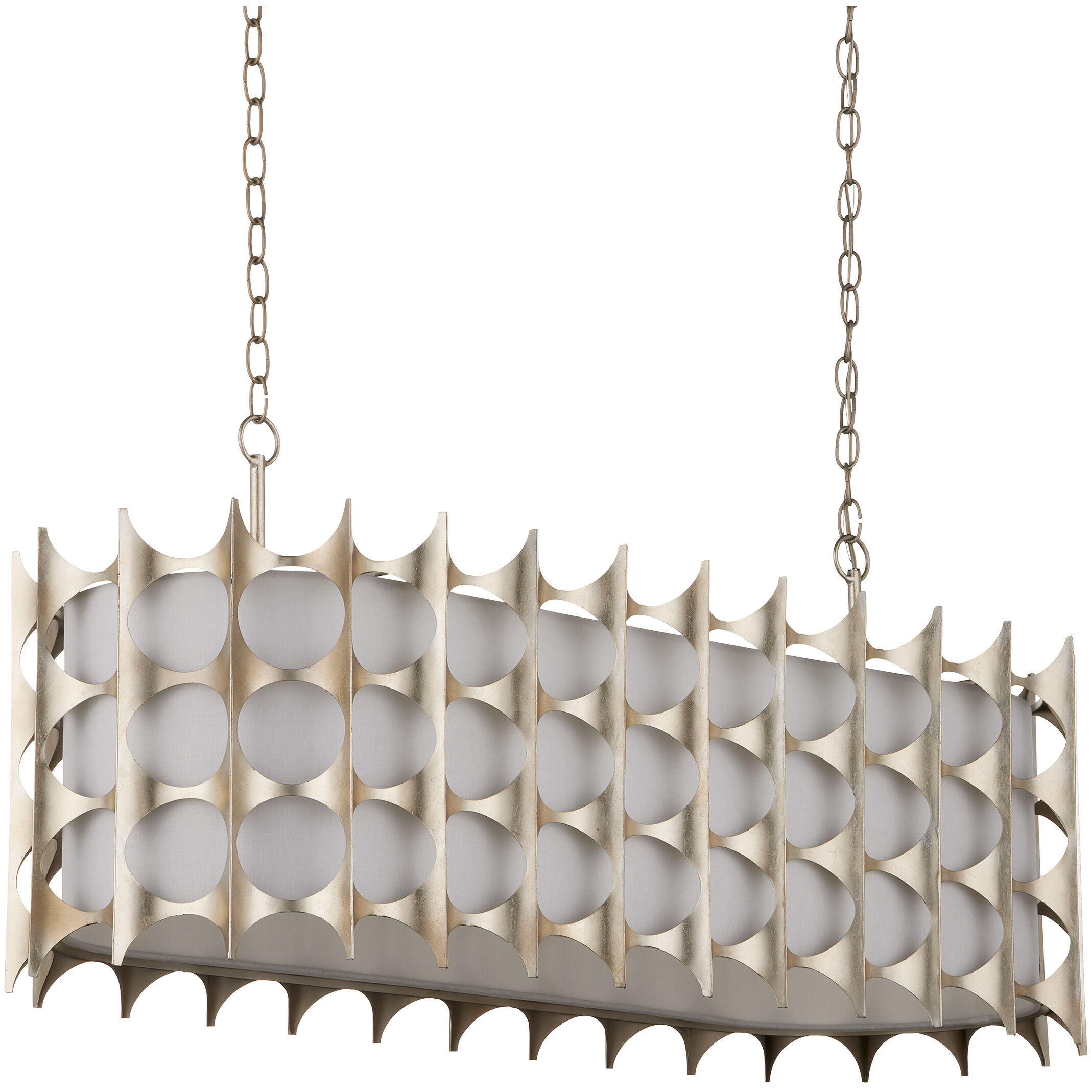 Bardi 8 Light 41.25 inch Contemporary Silver Leaf Oval Chandelier Ceiling Light