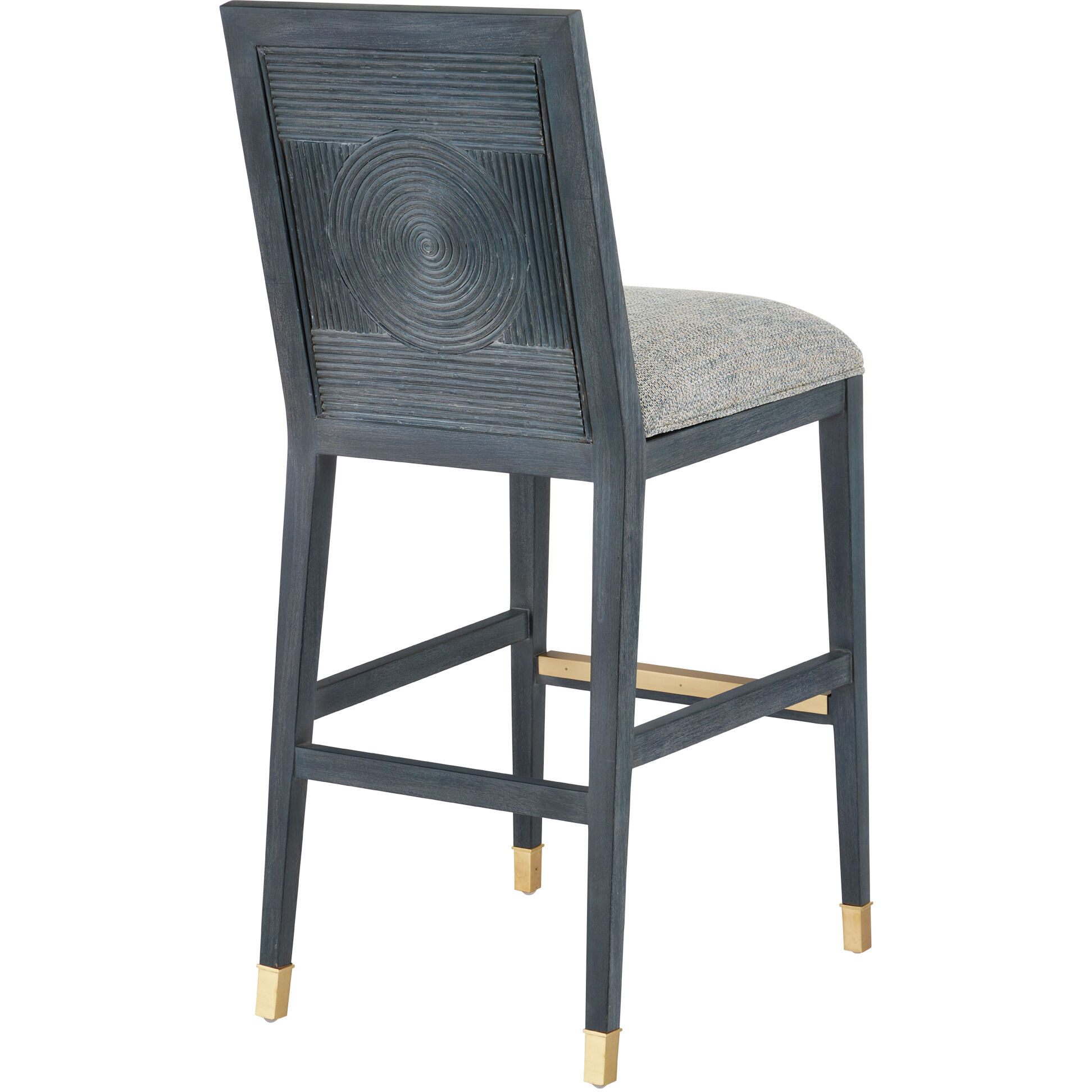 Santos 44 inch Vintage Navy/Performance Barrett Dusk/Satin Brass Bar Stool