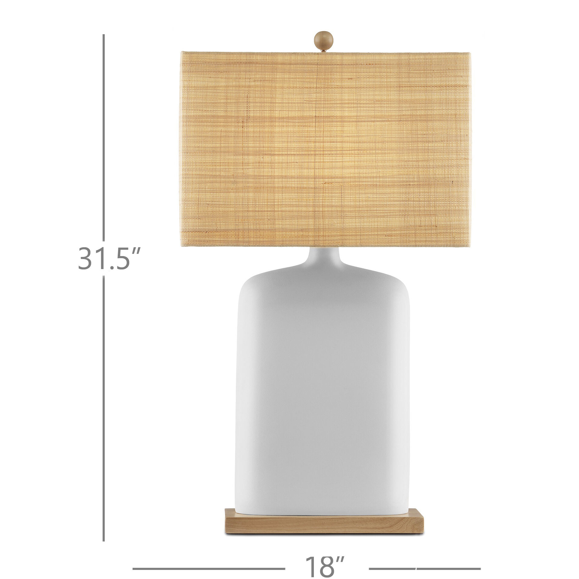 Musing 31.5 inch 150 watt White/Natural Table Lamp Portable Light