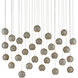 Giro 30 Light 54 inch Painted Silver/Nickel/Blue Multi-Drop Pendant Ceiling Light