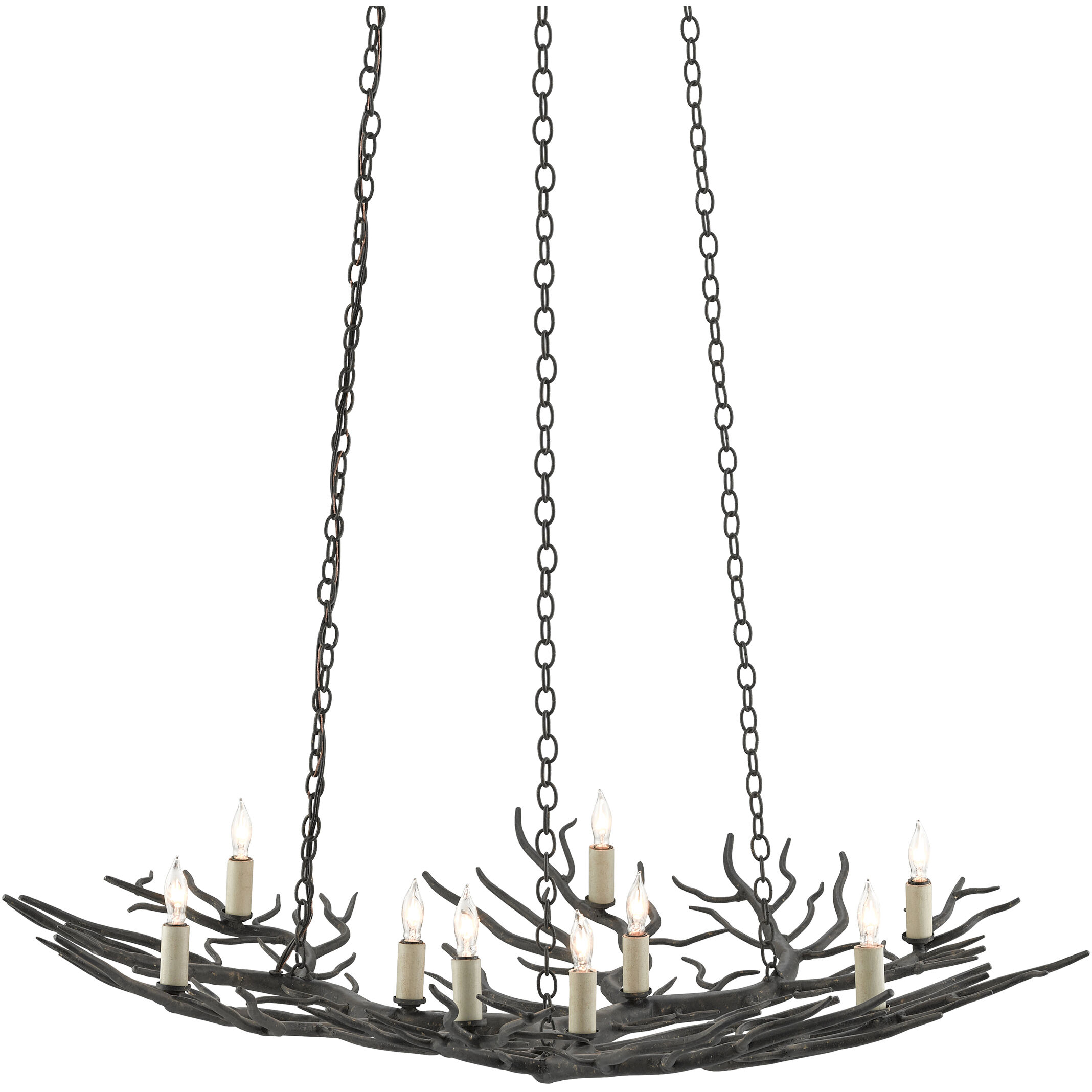 Rainforest 9 Light 34.5 inch Rustic Bronze Chandelier Ceiling Light, Small