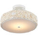 Turbinella 1 Light 18.5 inch Natural/Sugar White/White Semi-Flush Mount Ceiling Light