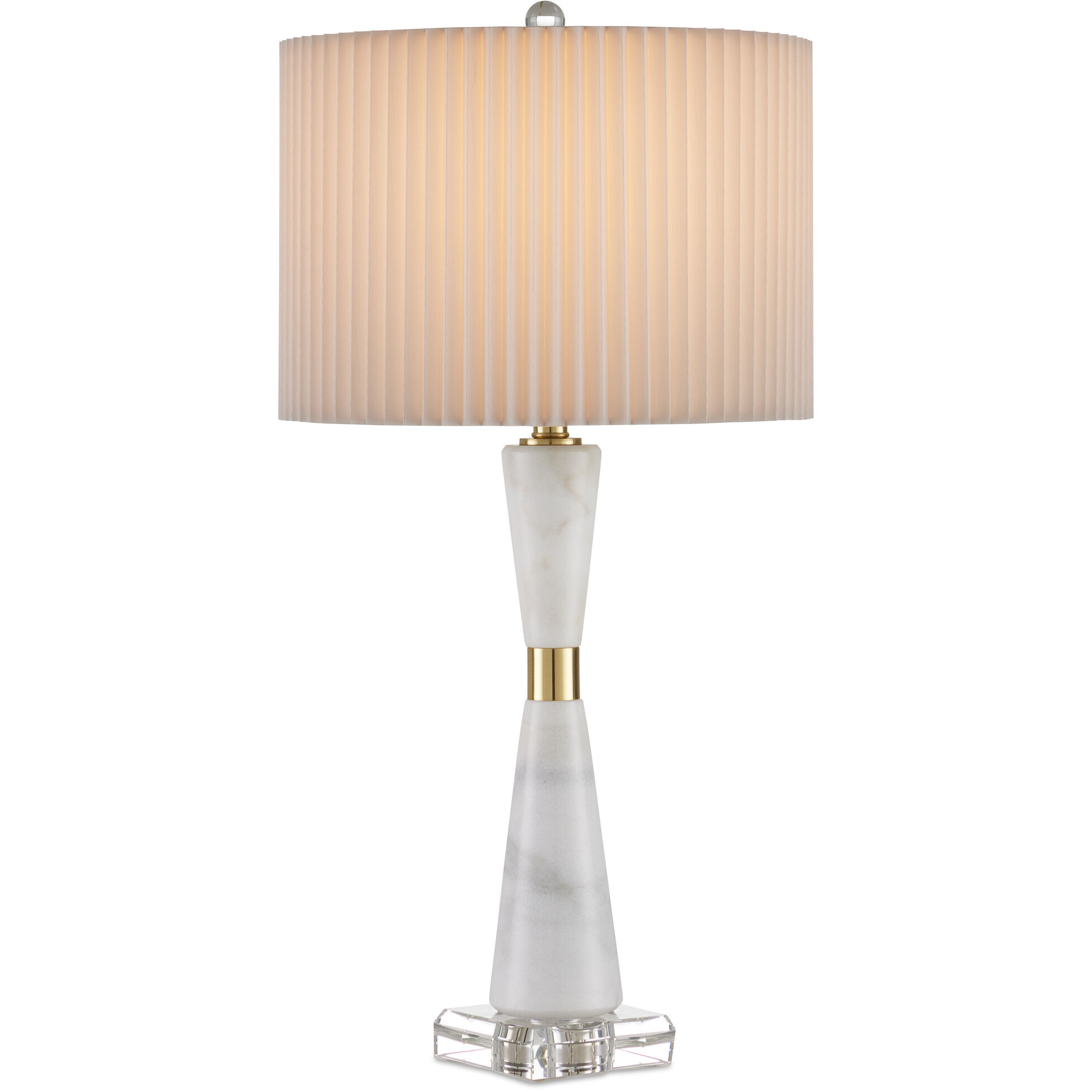 Edelmar 29.5 inch 150 watt White/Clear/Natural Brass Table Lamp Portable Light