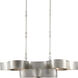 Grand Lotus 6 Light 50.5 inch Contemporary Silver Leaf Chandelier Ceiling Light, Oval
