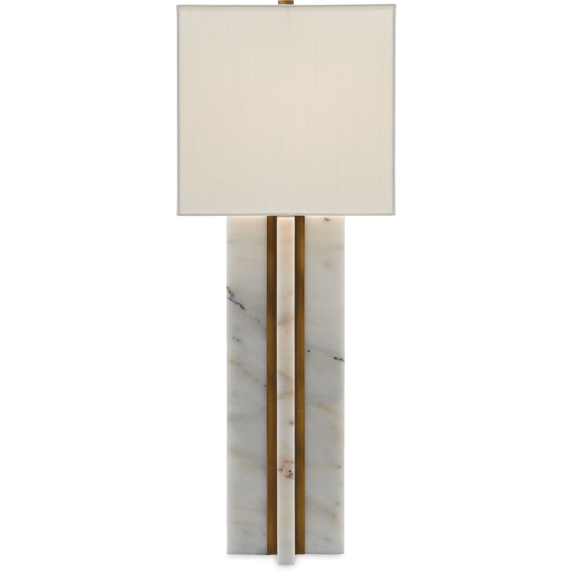 Khalil 32.5 inch 150 watt Marble/Antique Brass Table Lamp Portable Light