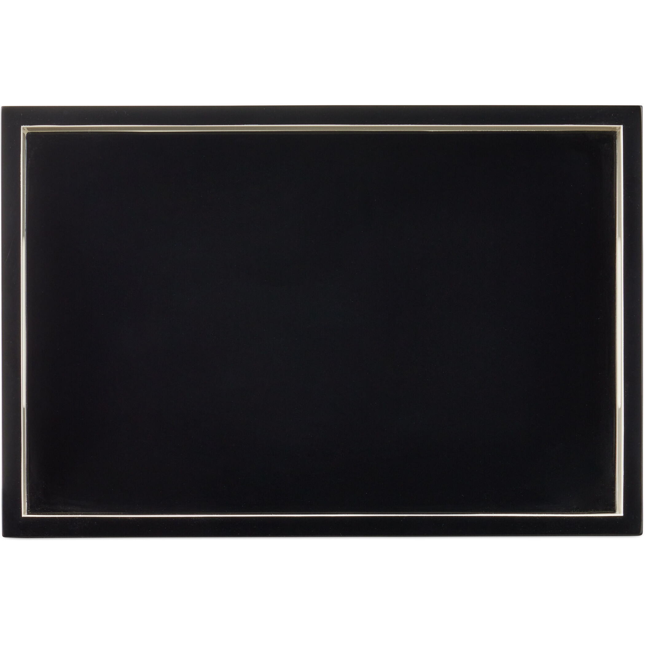 Ivory Lacquer Ivory/Black Trays, Set of 2