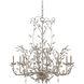 Crystal Bud 8 Light 33 inch Silver Granello Chandelier Ceiling Light, Large