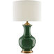 Lilou 31.5 inch 150 watt Green/Antique Brass Table Lamp Portable Light