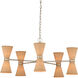 Pennyworth 10 Light 36 inch Contemporary Silver Leaf/Contemporary Silver/Natural Chandelier Ceiling Light