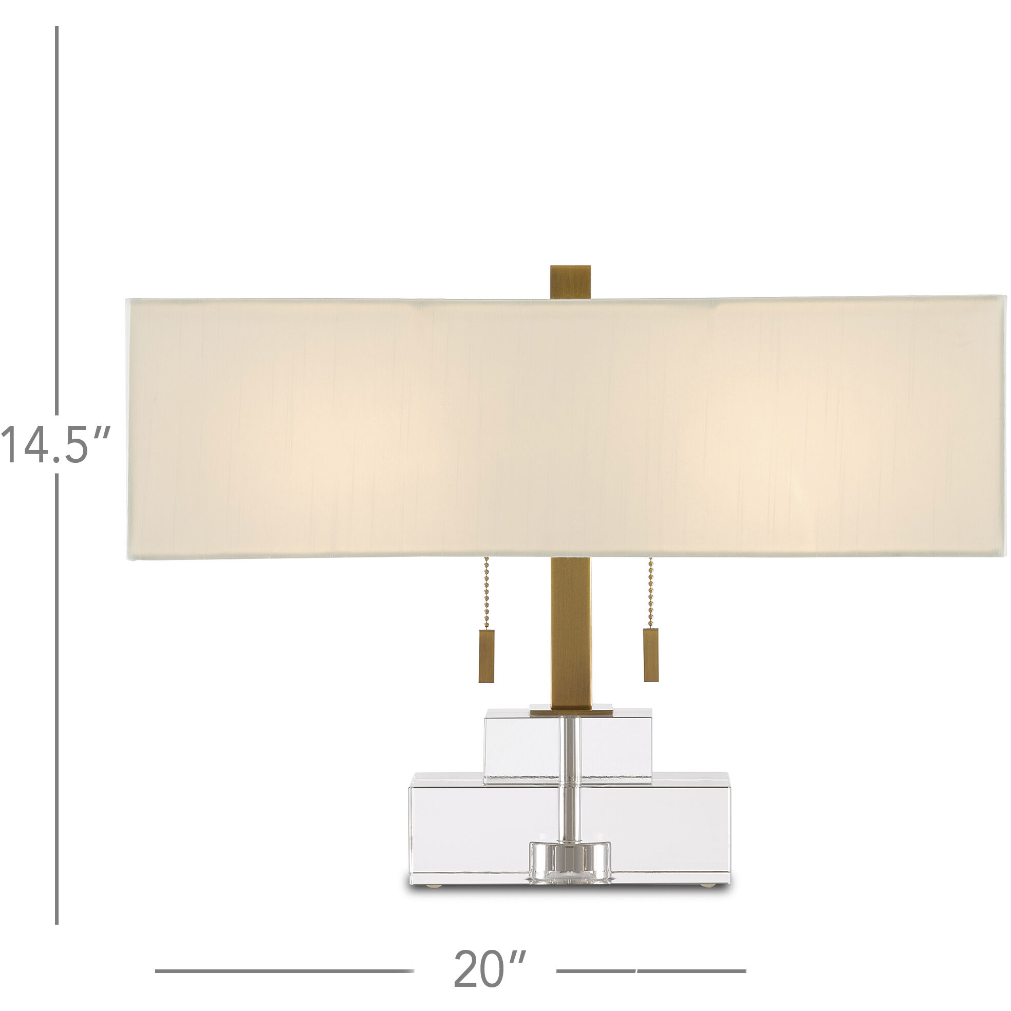 Chiara 14.5 inch 75 watt Clear/Antique Brass Table Lamp Portable Light