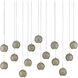Giro 15 Light 48 inch Painted Silver/Nickel/Blue Multi-Drop Pendant Ceiling Light
