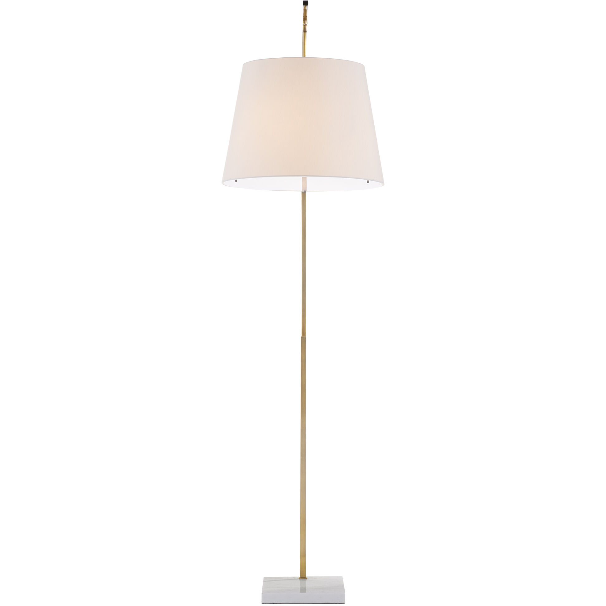 Cloister 87 inch 75 watt Antique Brass and White Floor Lamp Portable Light, Large